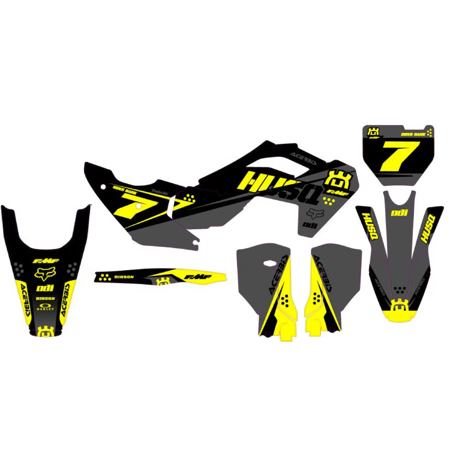 KIT DÉCO SEMI-PERSO HUSQVARNA GRIS ET JAUNE