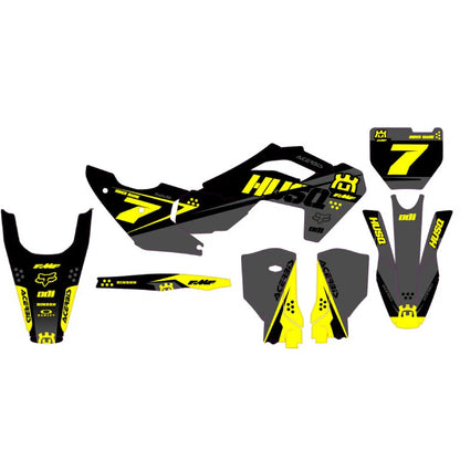 KIT DÉCO SEMI-PERSO HUSQVARNA GRIS ET JAUNE