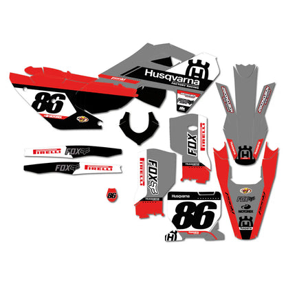 KIT DÉCO SEMI-PERSO HUSQVARNA GRIS ET ROUGE