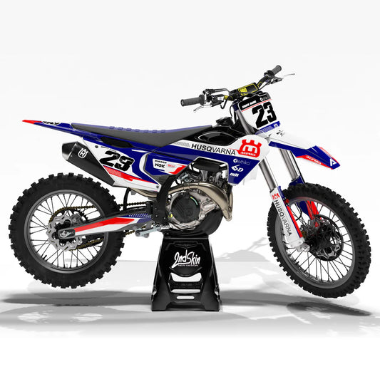 KIT DÉCO SEMI-PERSO HUSQVARNA ROUGE ET BLEU