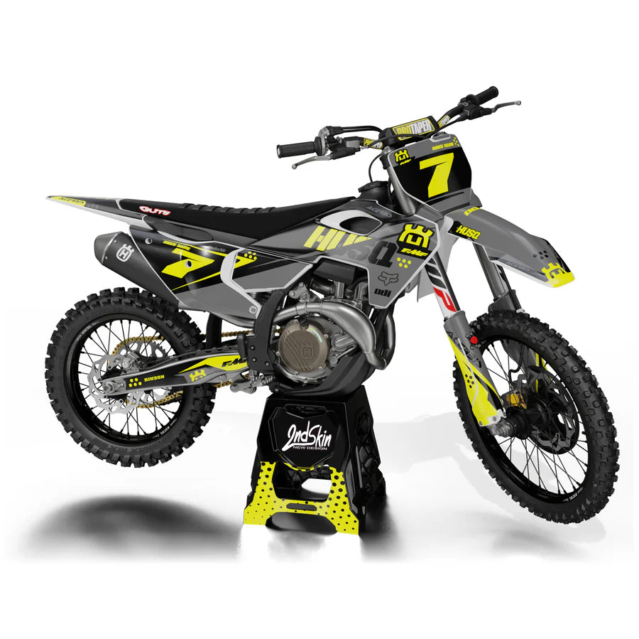 KIT DÉCO SEMI-PERSO HUSQVARNA GRIS ET JAUNE