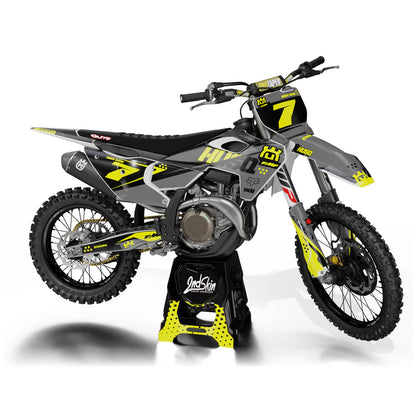 KIT DÉCO SEMI-PERSO HUSQVARNA GRIS ET JAUNE