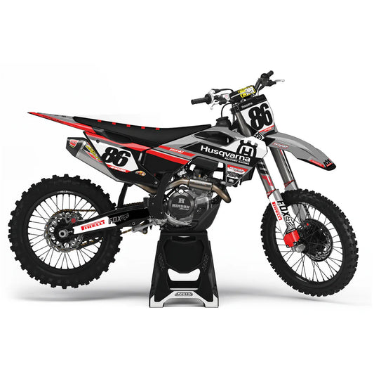 KIT DÉCO SEMI-PERSO HUSQVARNA GRIS ET ROUGE