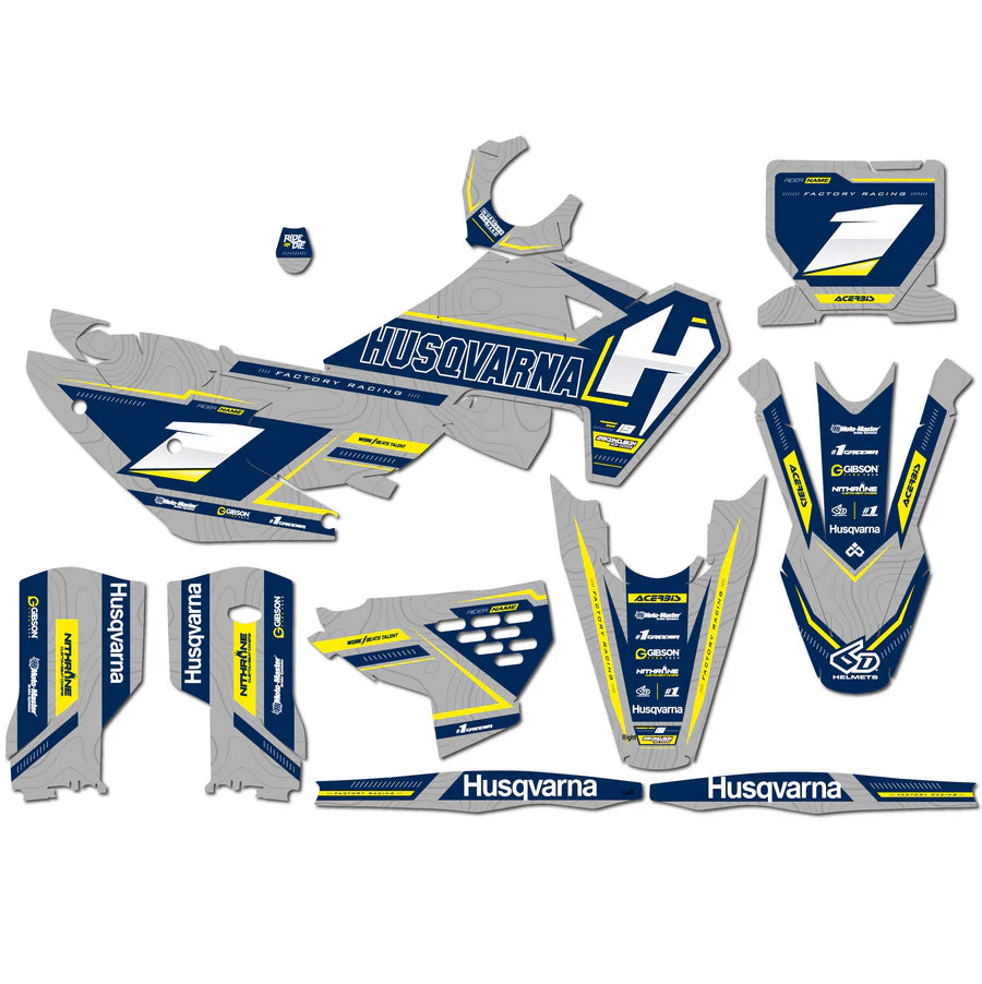 KIT DÉCO SEMI-PERSO HUSQVARNA GRIS ET BLEU
